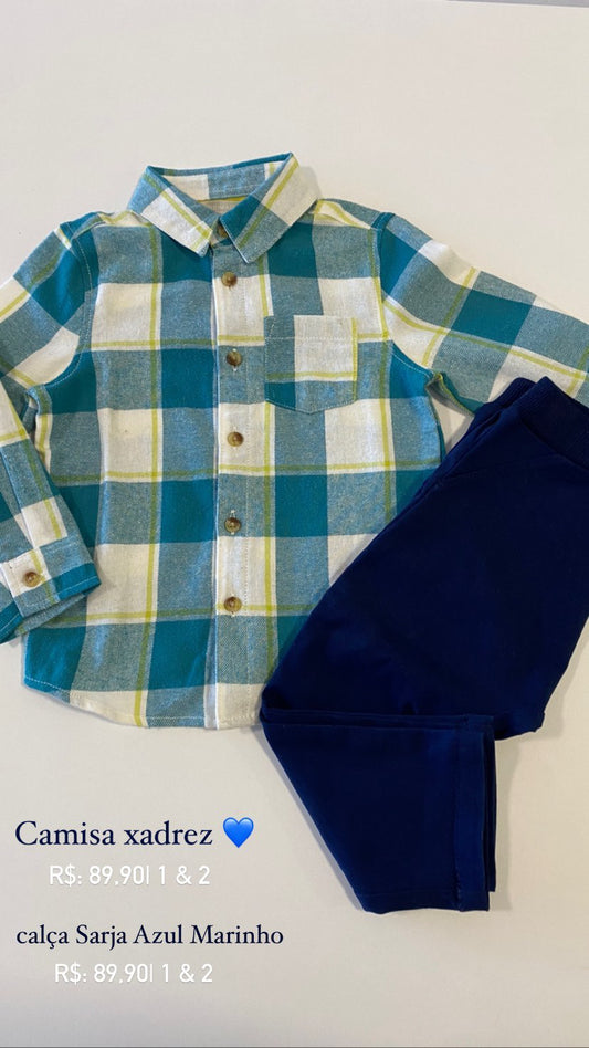 Camisa Xadrez Azul