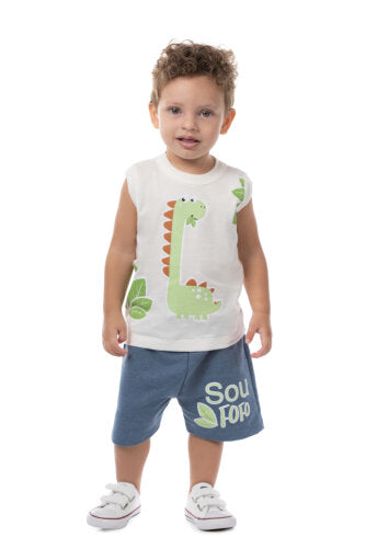 Conjunto Regata e Shorts Dinossauro