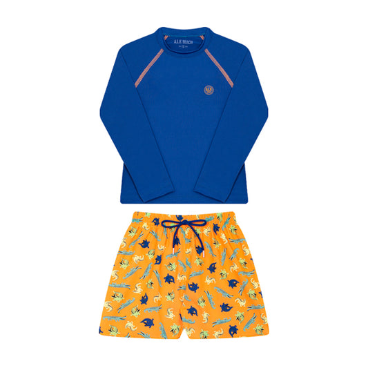 y Conjunto Camiseta Piscina e Bermuda Jacaré