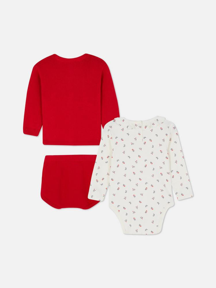 y Conjunto de Tricô Vermelho