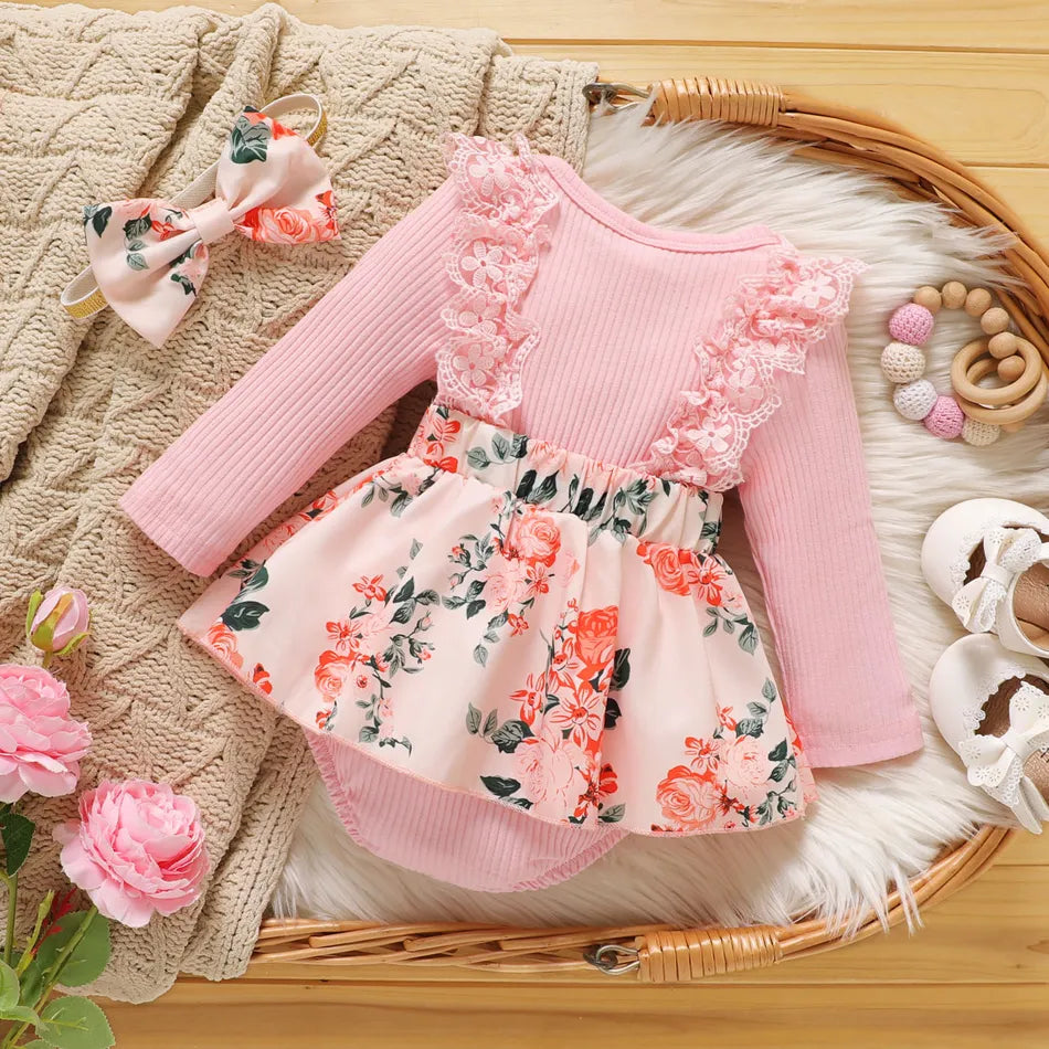 y Romper Rosa com Detalhes Floral