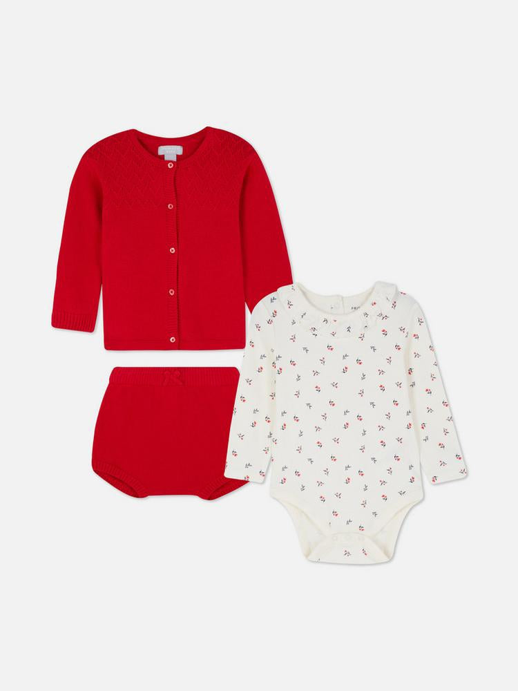 y Conjunto de Tricô Vermelho