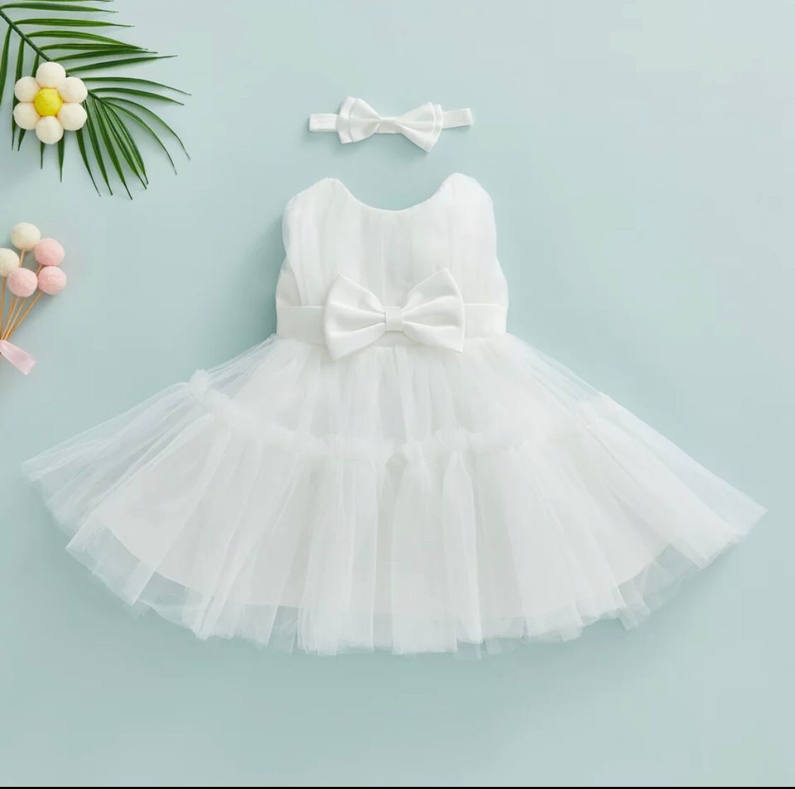 y Vestido de Batizado com Tiara