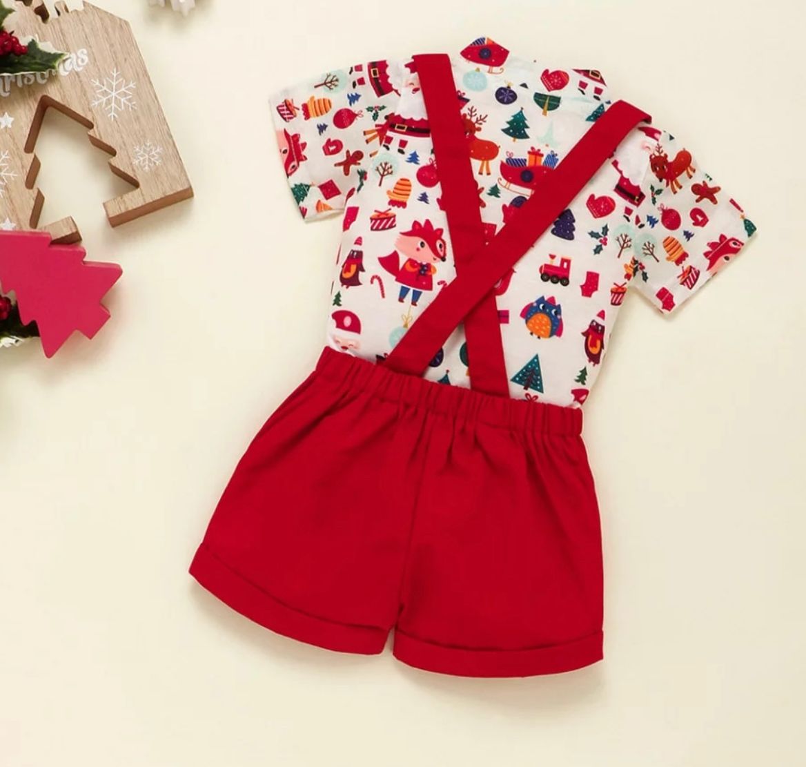 Y Conjunto de Natal com Suspensório