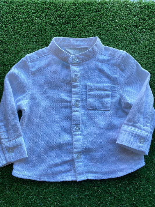 Camisa Branca E Azul Marinho com Bolso